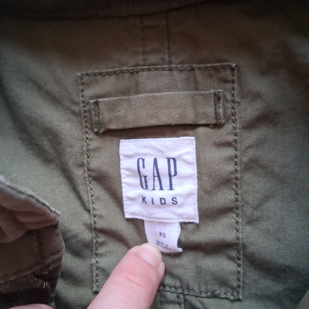 GAP Kids Forest Green Hooded Raincoat - Picture 2 of 3